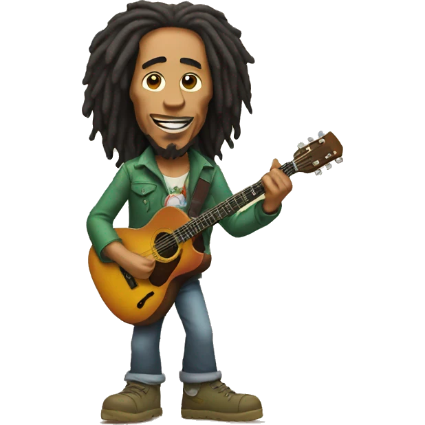 Bob marley with guitar emoji