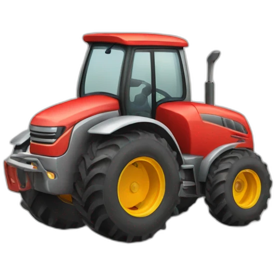 A red-tailed donkey riding a tractor emoji