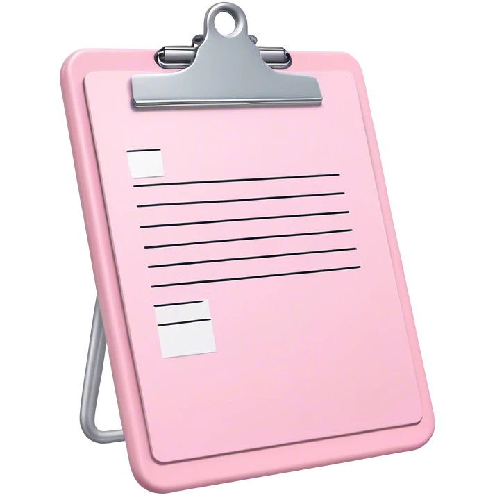 pastel pink clipboard with paper on it emoji