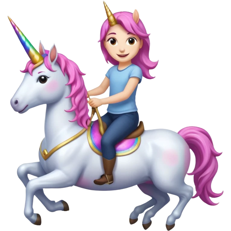 Me riding a unicorn emoji