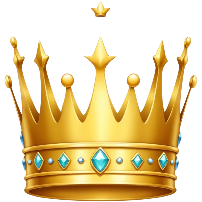 A simple, cartoon-style golden crown with minimal details, floating on its own and slightly sparkling to convey a premium, regal feel. emoji