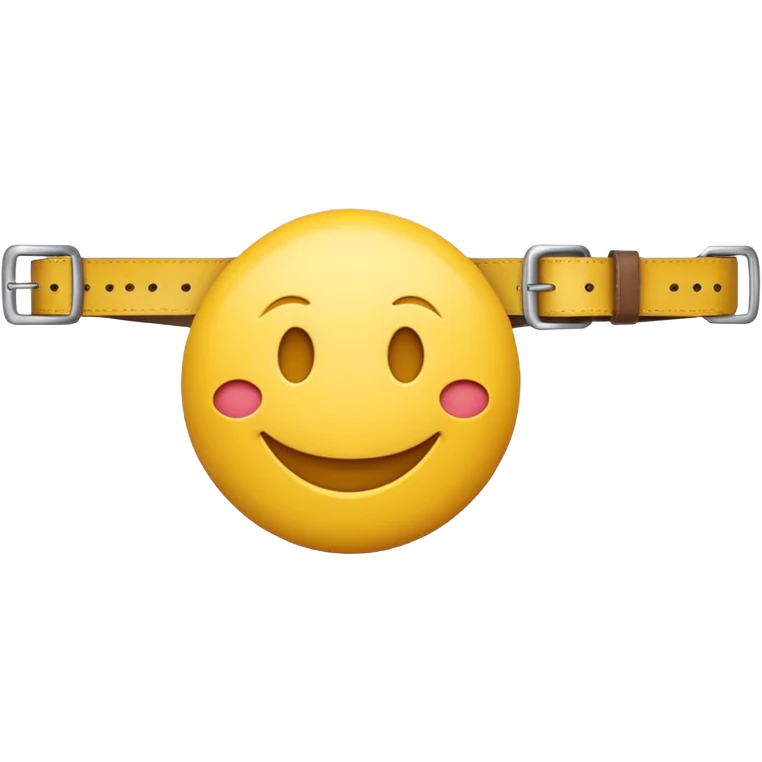 Smiley face emoji with belt emoji