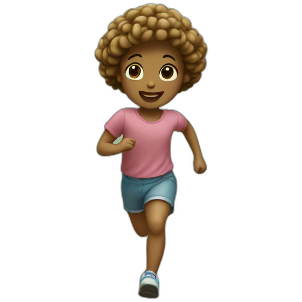 little doll running in the forest emoji