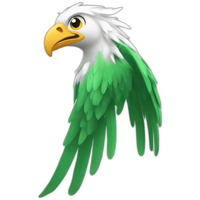 Phoenix verde y blanco alas abiertas emoji