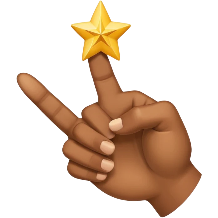 hand with the index finger pointing, with a star at the tip of the index finger, apple style emoji emoji