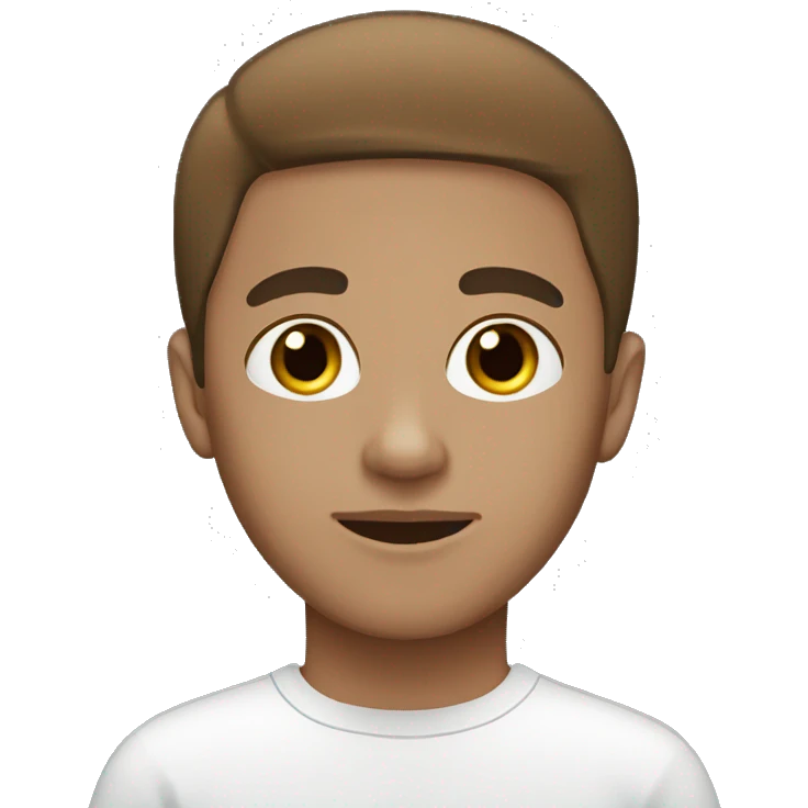 Lighskin boy brown eyes white face mask emoji