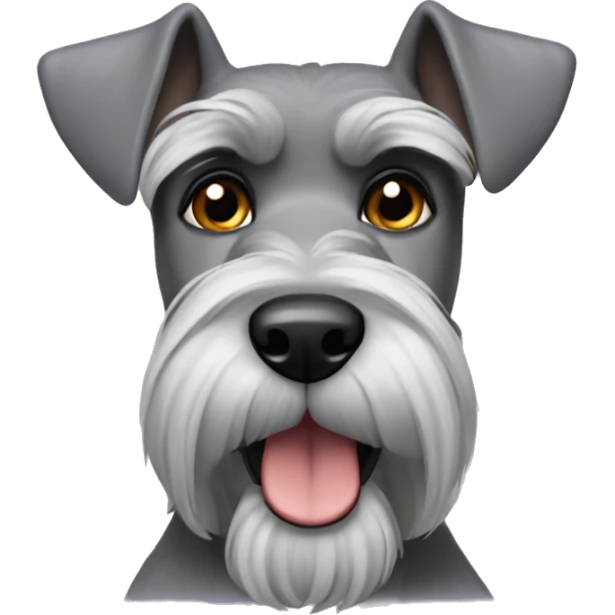 Gray schnauzer with big ears emoji