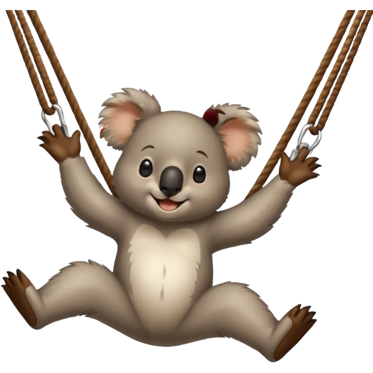 Koala doing flying trapeze circus emoji