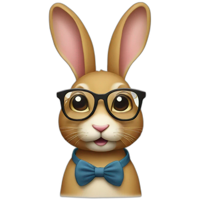 Lapin avec lunettes emoji