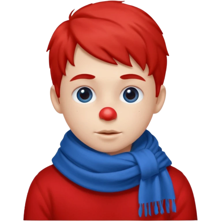 Kid with red nose and scarf











 emoji