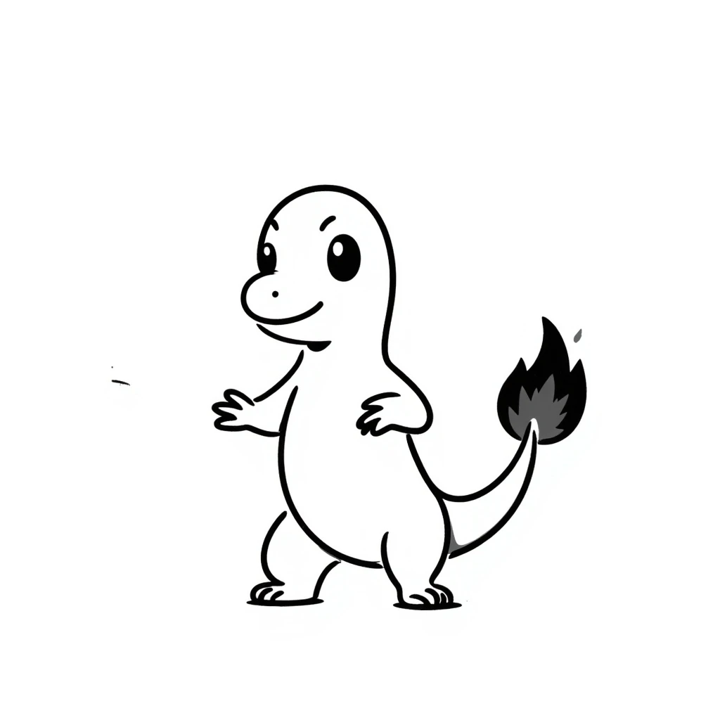 hand-drawn Charmander doodle emoji