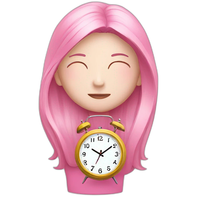 Reloj rosa emoji