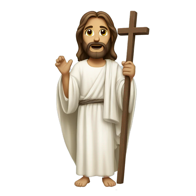 Jesus with cross emoji