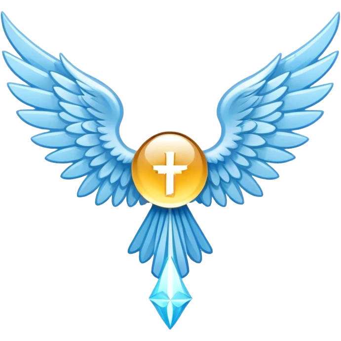 wings emblem holy saint light blue emoji