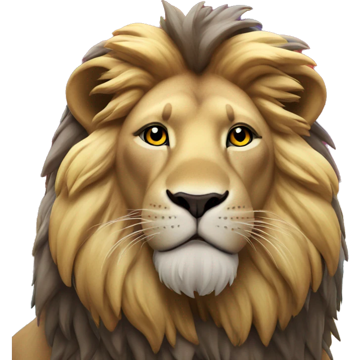 a lion with a colorfull background emoji