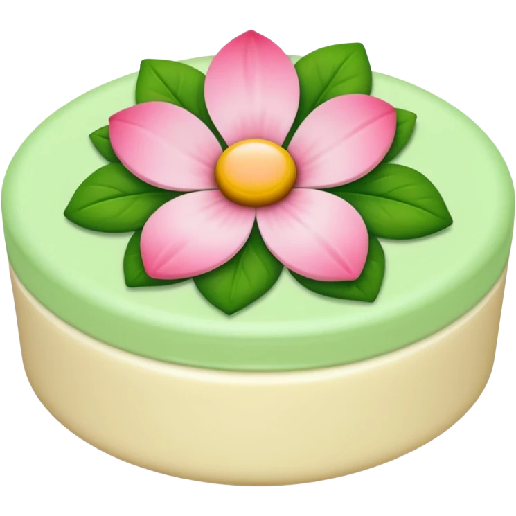 light green and pink floral cream emoji