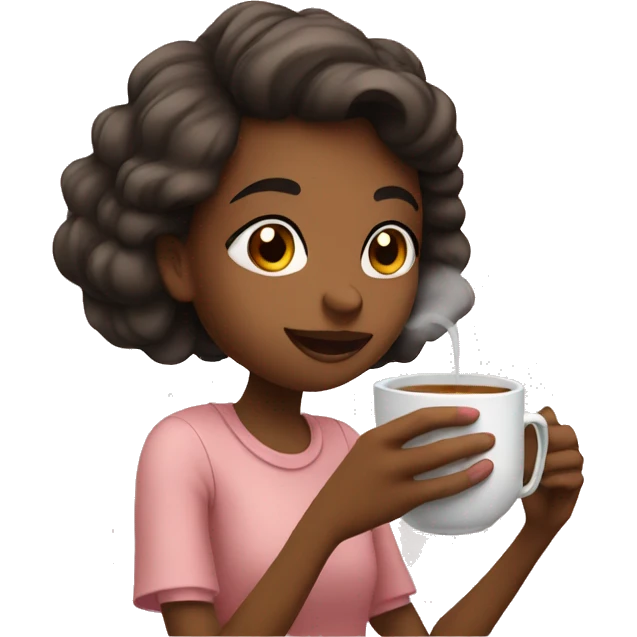 Girl sipping tea emoji