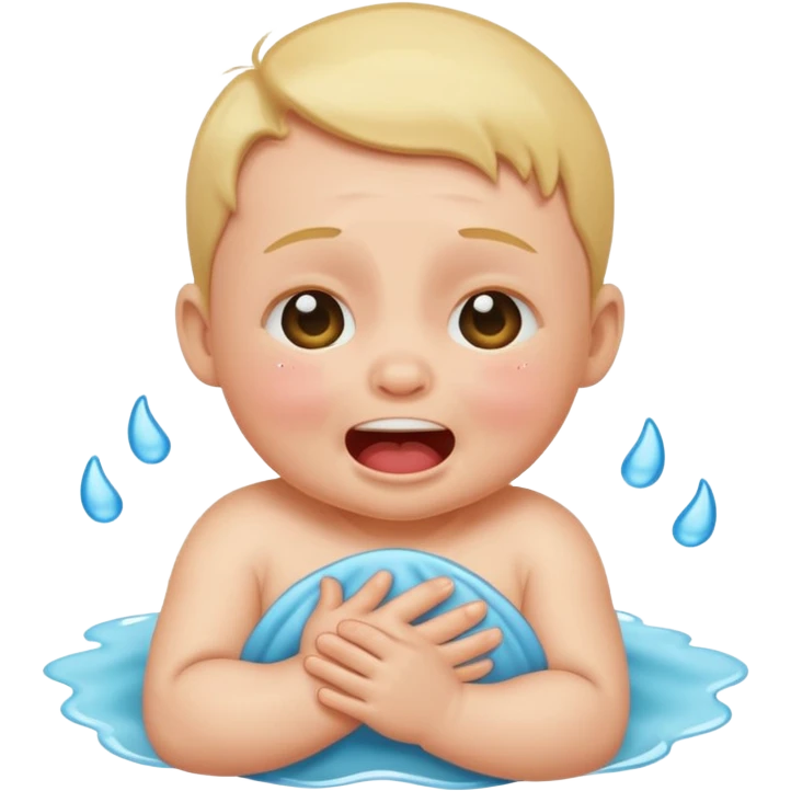 A baby crying laughing emoji