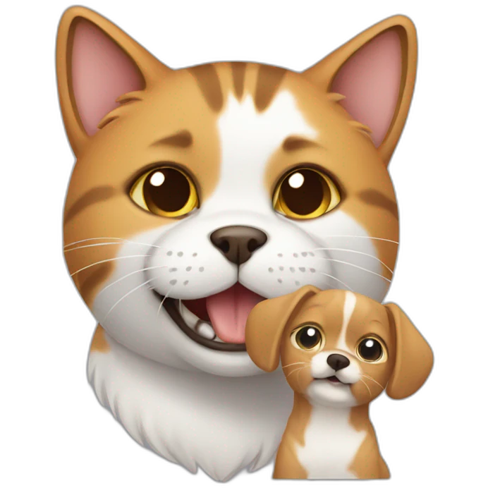 Cat with a dog emoji