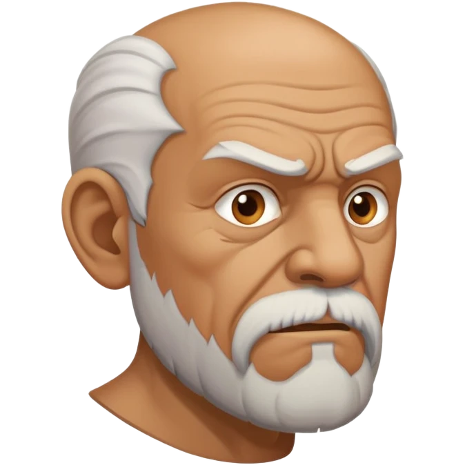 old angry man in profile view with a goatee emoji