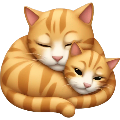 cats cuddled emoji