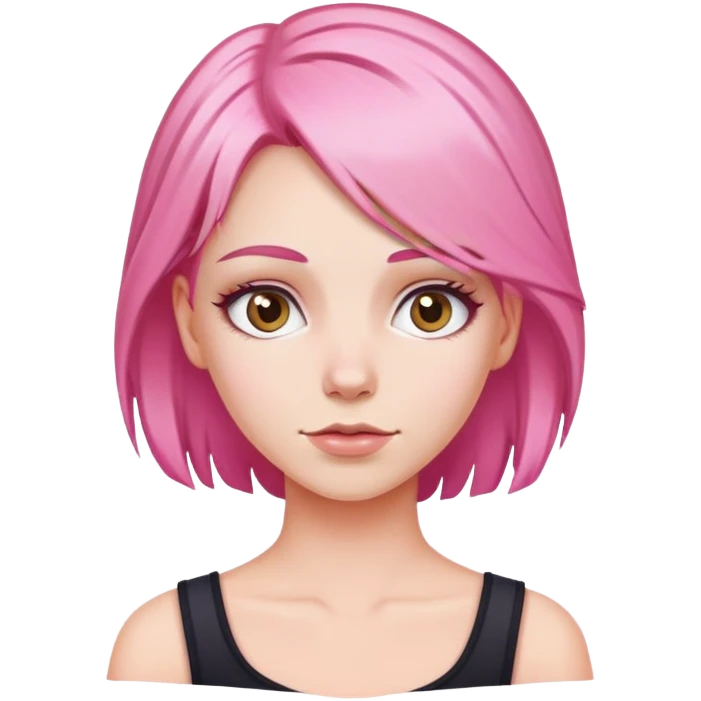 white girl with pink hair emoji
