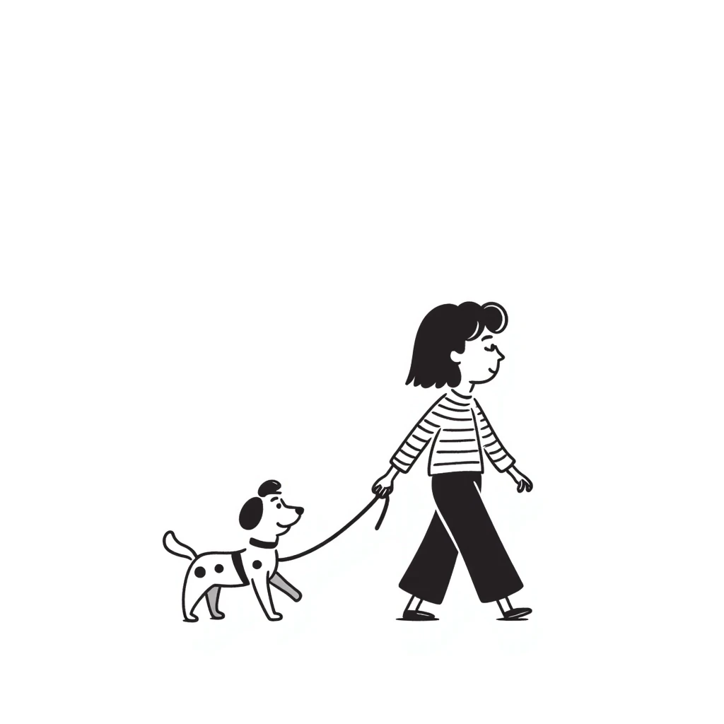 girl walking with her dog on a leash emoji