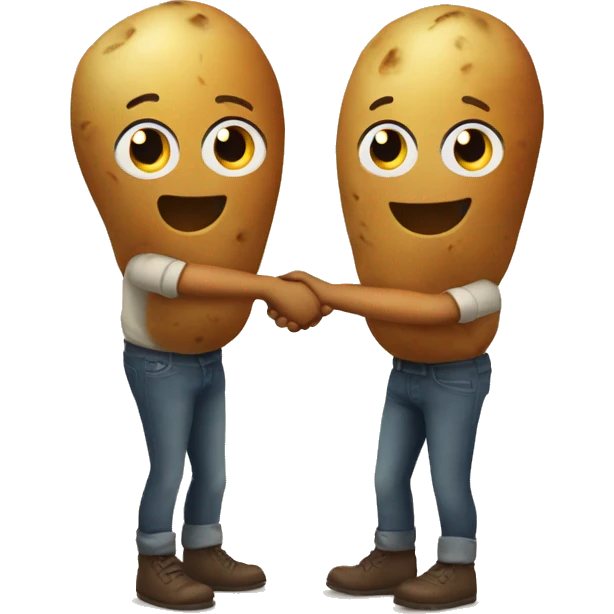 two potato holding hands emoji