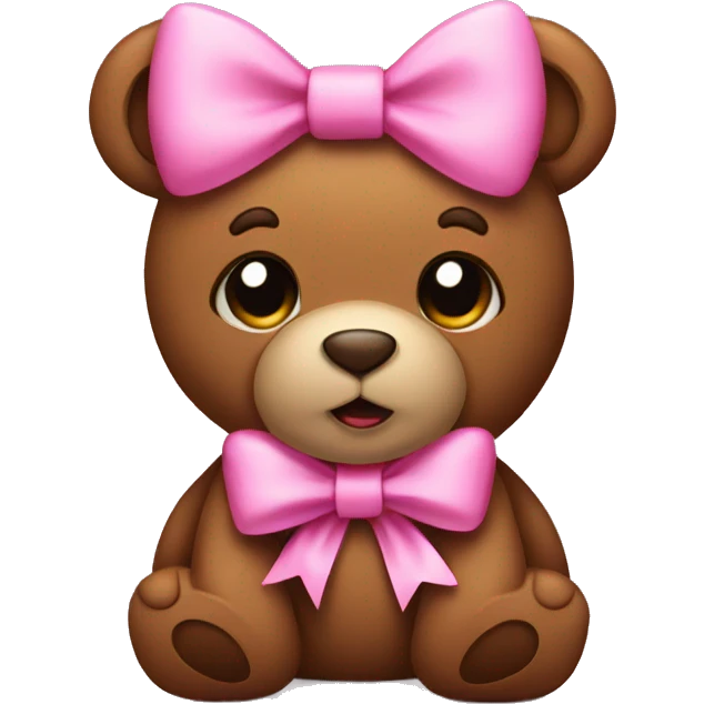 Brown teddy with a pink bow emoji