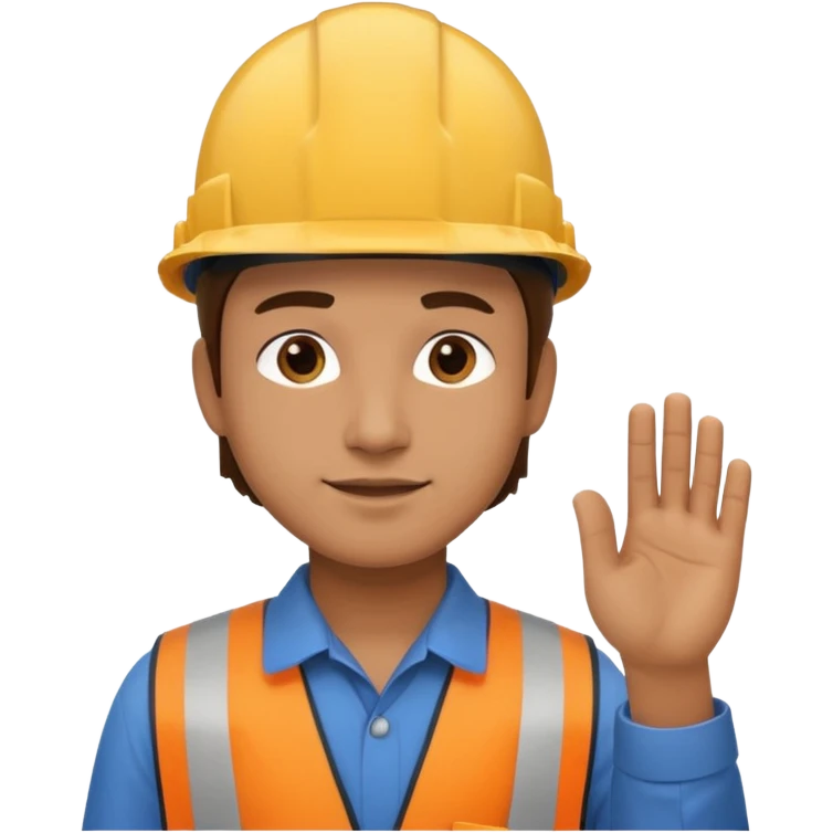 left hand side view engineer wearing a hard hat  emoji