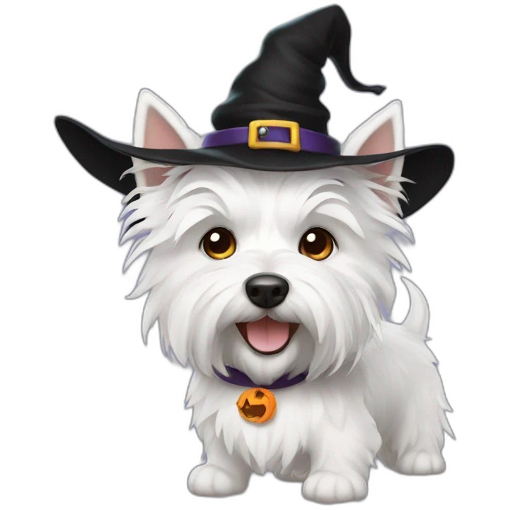 Westie witch emoji