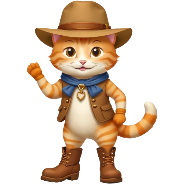 Puss in Boots character with classic hat and boots emoji