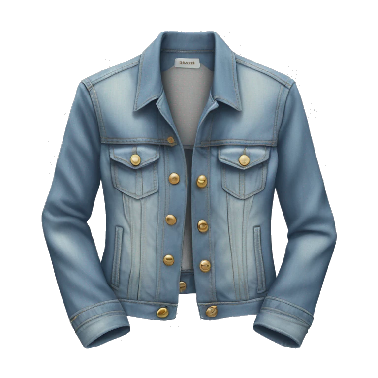 Hyper Realistic isolated open feminine light denim fashion jacket. emoji