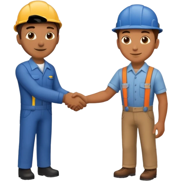 Mechanic and gentleman shaking hands emoji