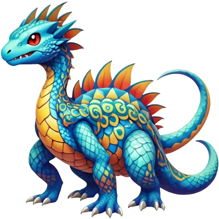 cool exotic fantasy-creature-Fakémon-Pokémon, full body emoji