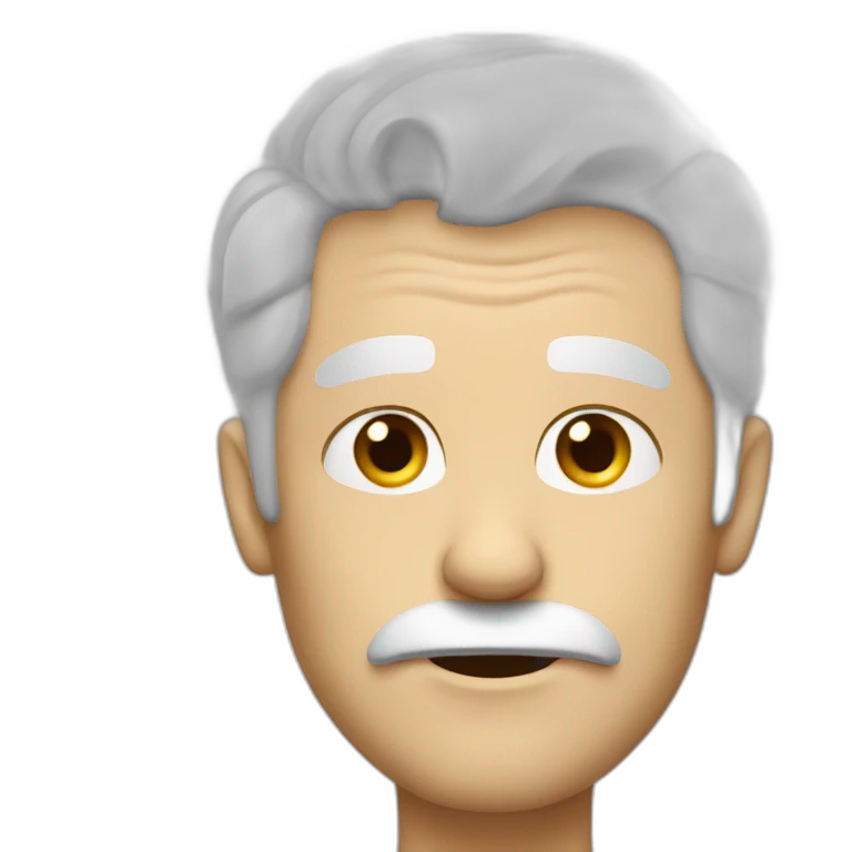 confused white haired man without mustache emoji