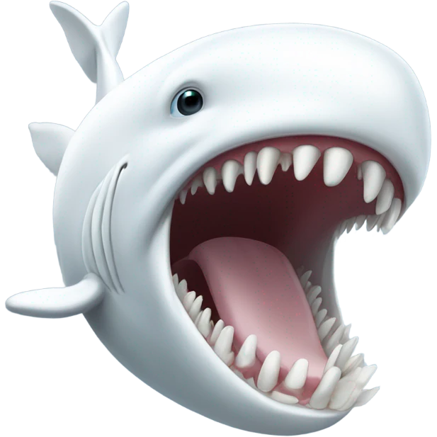 white whale , open mouth emoji