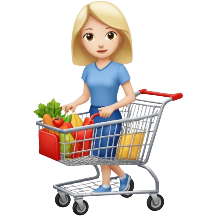lady with shopping cart emoji