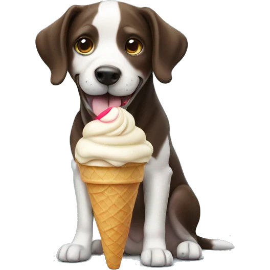 Dog with ice cream  emoji