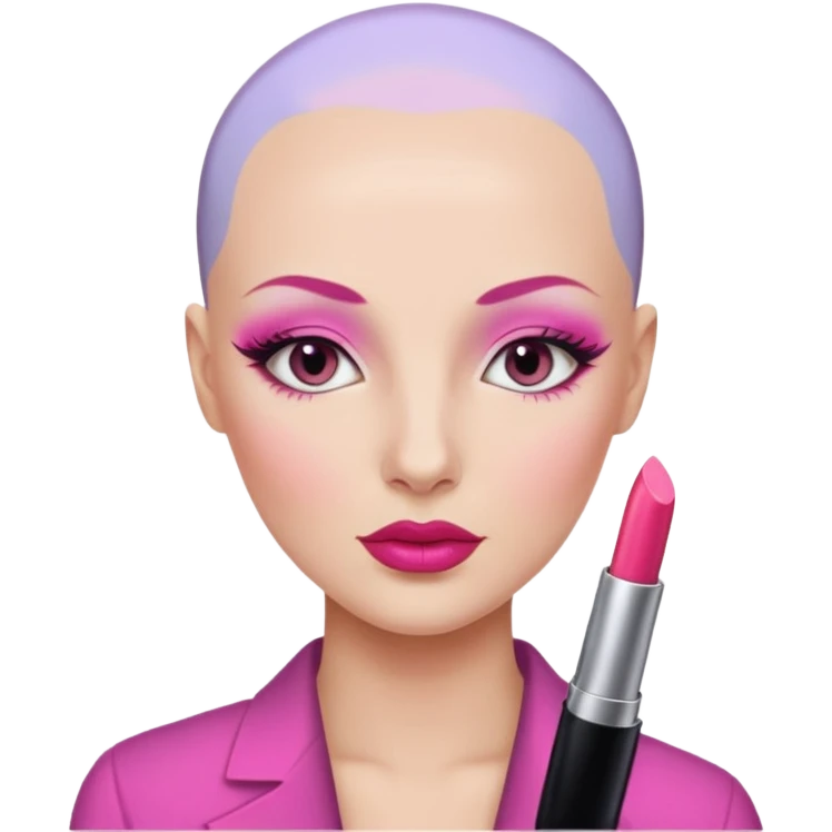 👩‍🦲pink makeup lico emoji