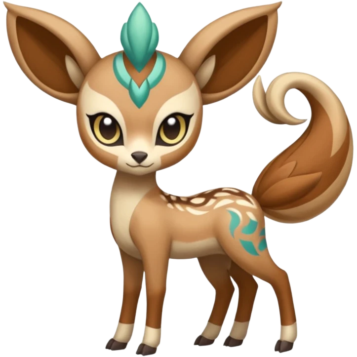 Tribal marked Fionbri-Falvie-Vernid-Meloetta-hybrid-fusion, full body emoji