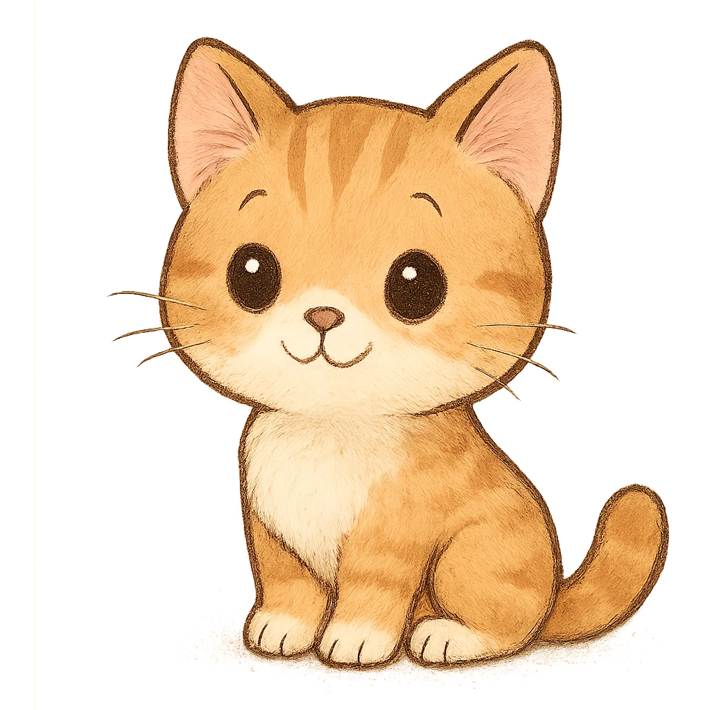 cute cat sitting, adorable and charming, general style emoji