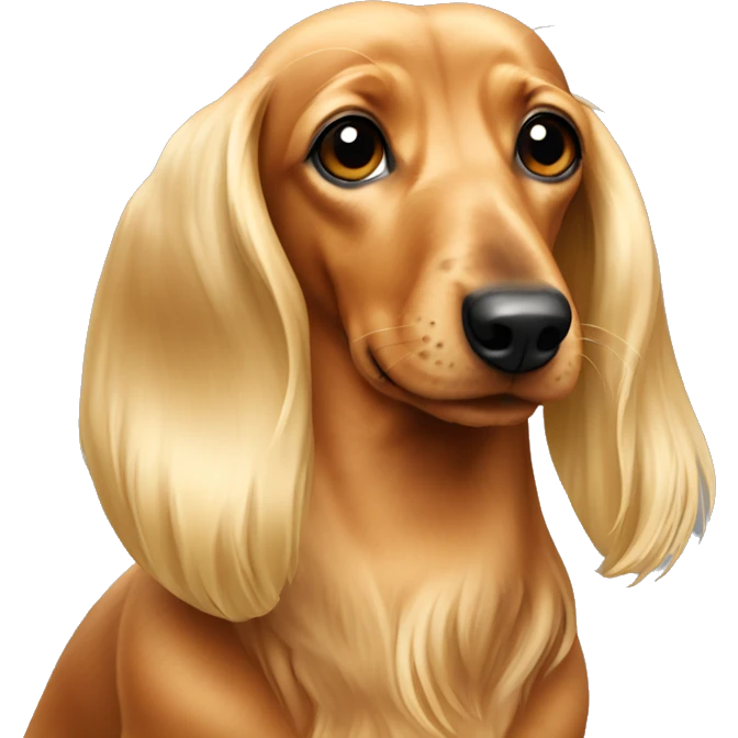 Blond daschund with long hair emoji