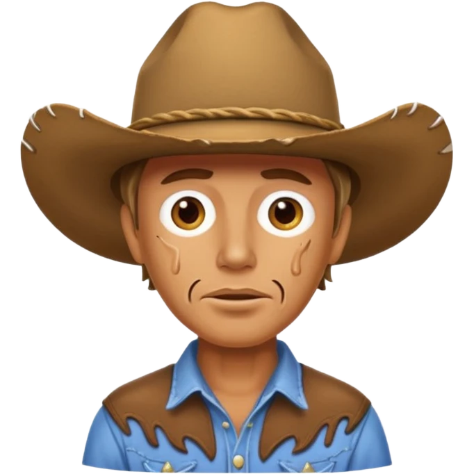 Melting face cowboy emoji