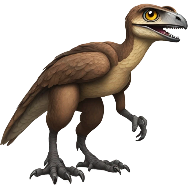 Raptor with cute eyes emoji
