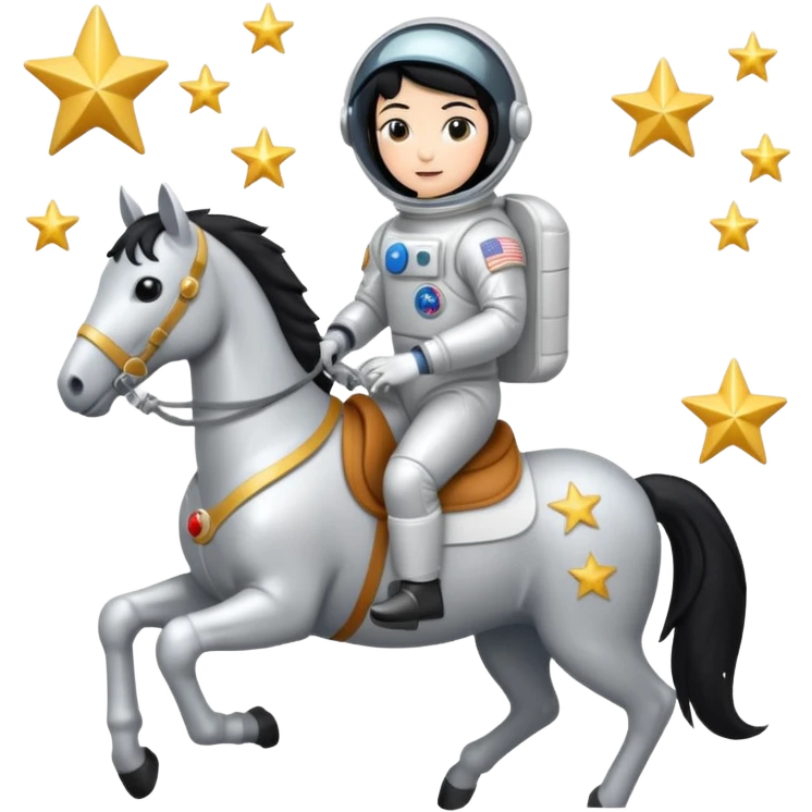 astronaut on horseback with stars in background emoji