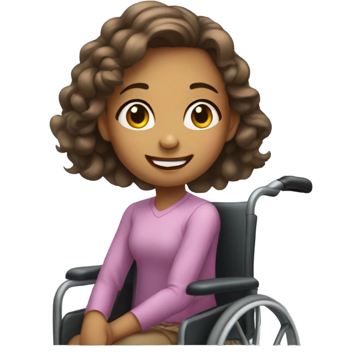Cool and spunky wheelchair girl emoji