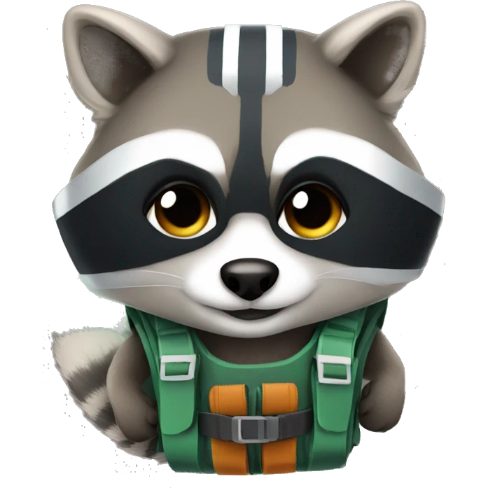 Raccoon with jetpack emoji