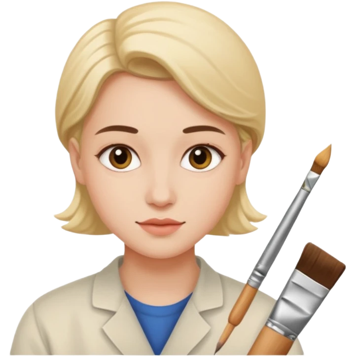 the artist paints a portrait emoji