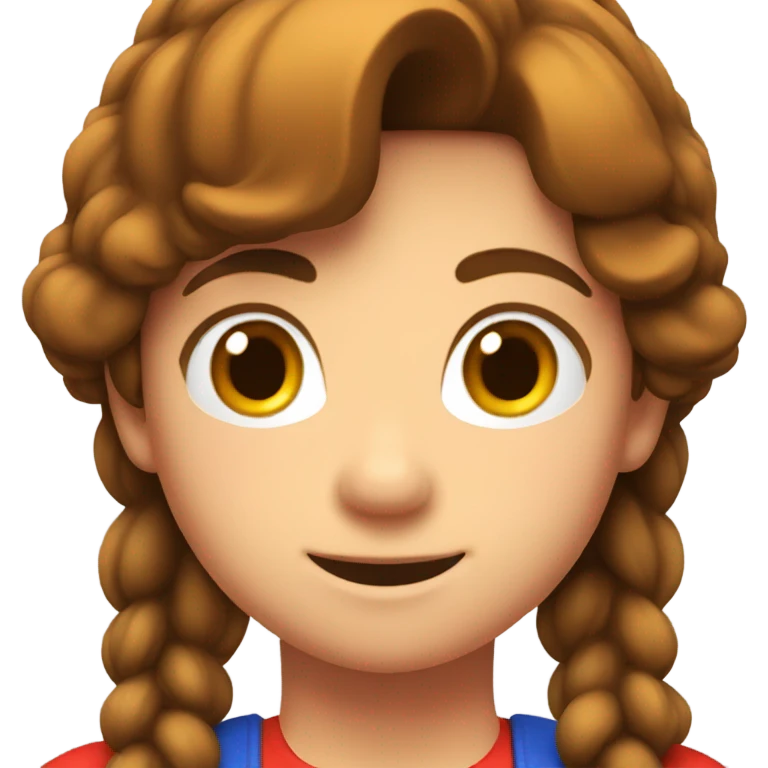  Mario character with a brown haired girl emoji